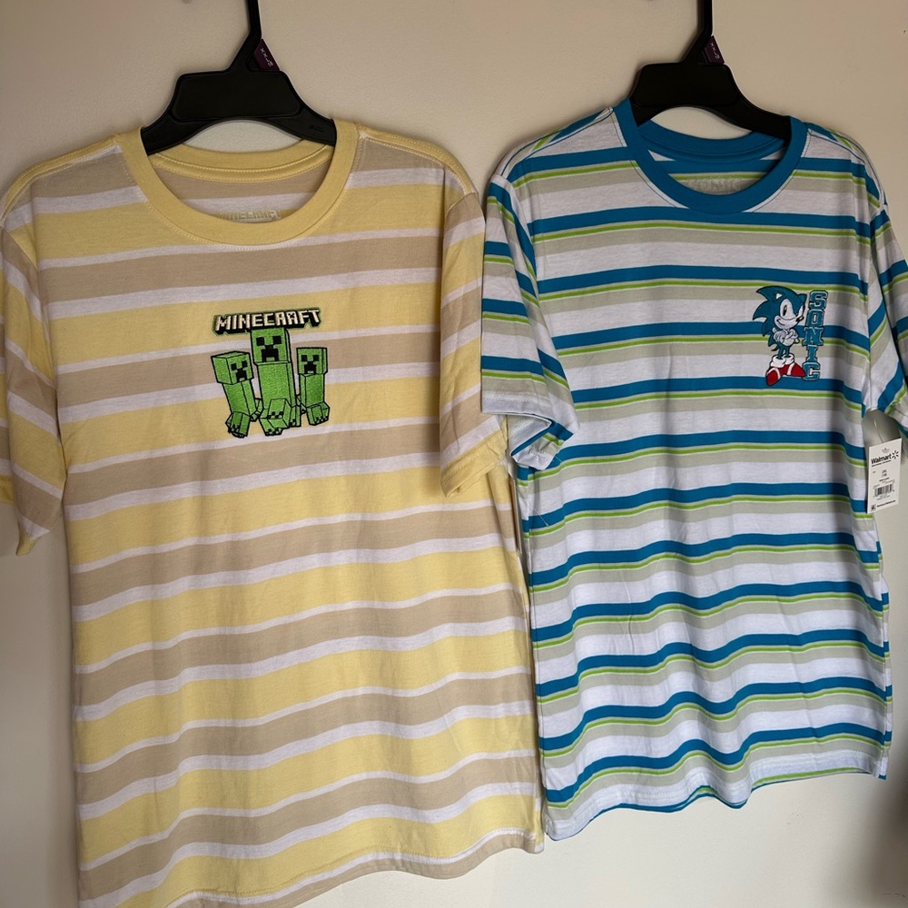 Striped Kids T-Shirt Minecraft/Sonic